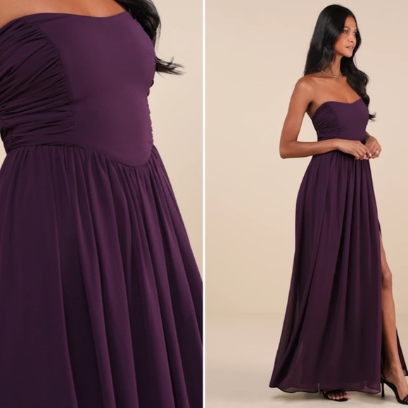 LULUS Prom Wedding Bridesmaid Sexy Flowy Romantic Elegant Chic Maxi Dress - Picture 4 of 5